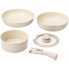 マジクック　セラミック加工　ＩＨ対応着脱ハンドルフライパン５点セット KKW-05の画像