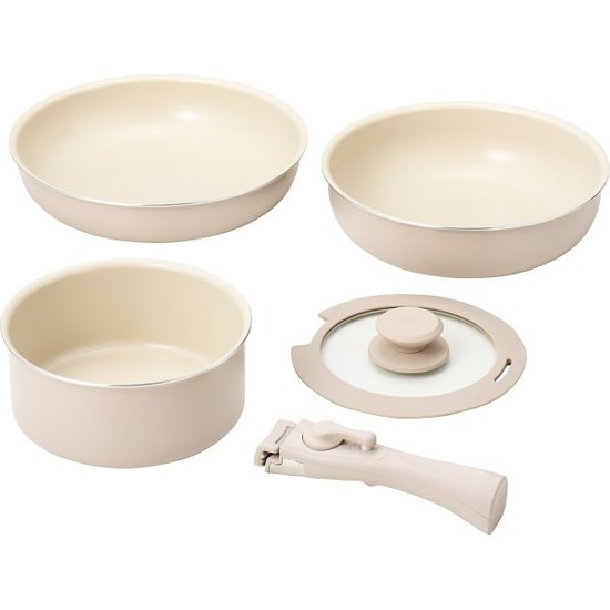 マジクック　セラミック加工　ＩＨ対応着脱ハンドルフライパン５点セット KKW-05画像