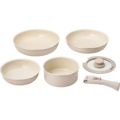 マジクック　セラミック加工　ＩＨ対応着脱ハンドルフライパン６点セット KKW-06の画像