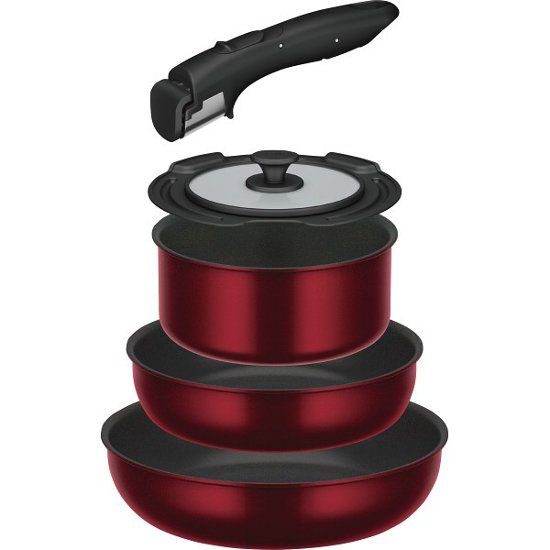 サーモス　取っ手のとれるフライパン５点セット ディープレッド KSD-5ADR画像