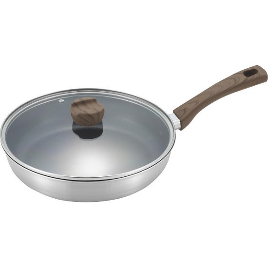 ダンチュウ　ＩＨ対応アルミ三層鋼ガラス蓋付フライパン（２６ｃｍ） DA-49画像