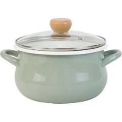 ストクック　ＩＨホーローポット（２０ｃｍ） グリーン RB-3248の画像