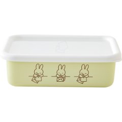 富士ホーロー　ミッフィーパステル　浅型角容器Ｍ ペールグリーン MFP-M.PGの画像