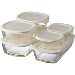 ハリオ　スタッキング耐熱ガラスコンテナ６個セット KSTLｰ5004ｰOWの画像