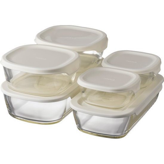 ハリオ　スタッキング耐熱ガラスコンテナ６個セット KSTLｰ5004ｰOW画像