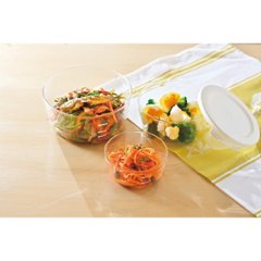 ハリオ　耐熱ガラス製保存容器　丸３個セット オフホワイト MSTｰ3018ｰOW画像