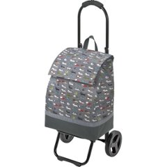 シャルミス　ネコ柄ショッピングカート グレー 15-5038-20の画像