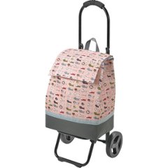 シャルミス　ネコ柄ショッピングカート ピンク 15-5038-32の画像