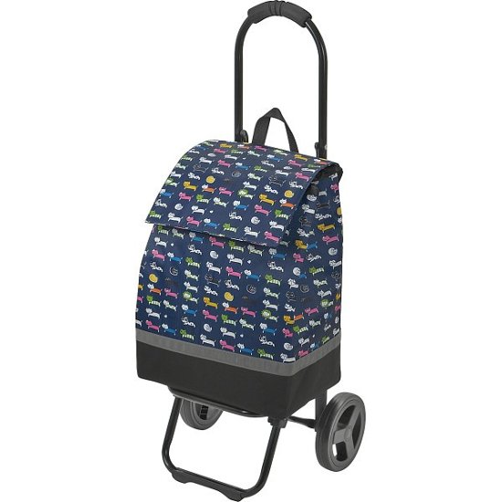 シャルミス　ネコ柄ショッピングカート ネイビーブルー 15-5038-80画像