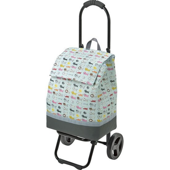 シャルミス　ネコ柄ショッピングカート スカイブルー 15-5038-81画像