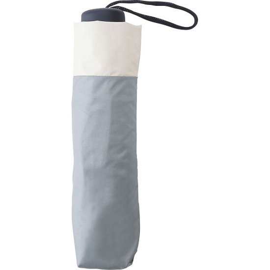 ジミージー　晴雨兼用ＵＶ加工　折りたたみ傘（５５ｃｍ）遮熱タイプ グレー・オフホワイト２ 1759911画像