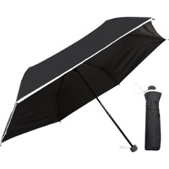 裏黒コーティング　裾パイピング５５ｃｍ晴雨兼用傘 ブラック 46985407の画像