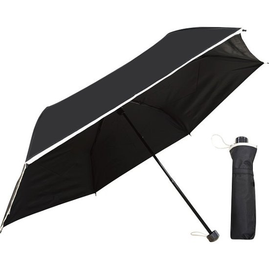 裏黒コーティング　裾パイピング５５ｃｍ晴雨兼用傘 ブラック 46985407画像