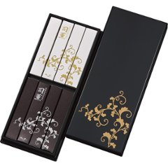 日本香堂　司薫　二種香（白檀・沈香）８箱入（塗箱入） 65037の画像