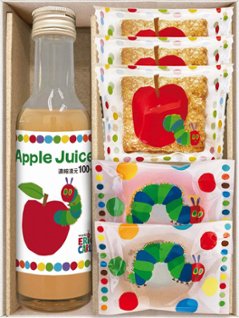 はらぺこあおむし　アップルジュース＆しっとりドーナツ　スイーツセット SNZ-152 の画像