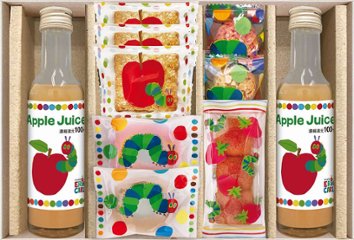 はらぺこあおむし　アップルジュース＆しっとりドーナツ　スイーツセット SNZ-252 の画像