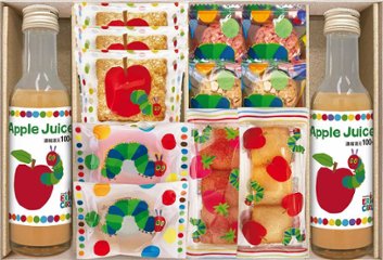 はらぺこあおむし　アップルジュース＆しっとりドーナツ　スイーツセット SNZ-302 の画像