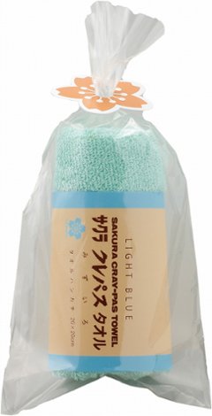クレパスタオル　タオルハンカチ（ブルー） CR23050-BL の画像