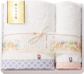 和布小紋　今治タオルセット　バスタオル１P＆フェイスタオル１P WFK-026A-PU の画像