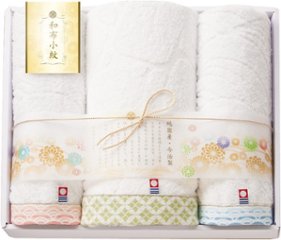 和布小紋　今治タオルセット　バスタオル１P＆フェイスタオル２P WFK-030-GR の画像