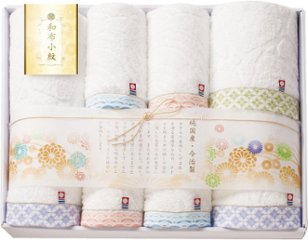 和布小紋　今治タオルセット　バスタオル３P＆フェイスタオル４P WFK-080 の画像