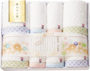 和布小紋　今治タオルセット　バスタオル４P＆フェイスタオル４P WFK-1010 の画像