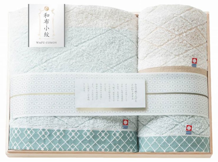 和布小紋　今治タオルセット（国産木箱入） KWFK-040K 画像