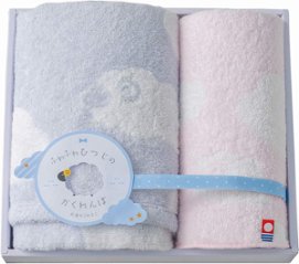 天使のふわもこ　ふわふわひつじ　今治タオルセット　フェイスタオル・タオルハンカチ FH-515 の画像