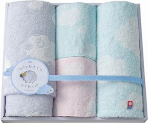 天使のふわもこ　ふわふわひつじ　今治タオルセット　フェイスタオル・ウォッシュタオル・タオルハンカチ2P FH-525 の画像