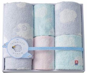 天使のふわもこ　ふわふわひつじ　今治タオルセット　フェイスタオル・ウォッシュタオル2P・タオルハンカチ2P FH-530 の画像