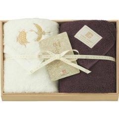 極上タオルｓｕｐｅｒｉｏｒ慶賀　フェイスタオル２枚セット（木箱入） パープル GKG8050PUの画像