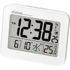 ＭＡＧ　デジタル電波目覚まし時計ファルマン T-776 WH-Zの画像