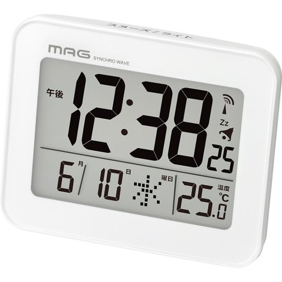 ＭＡＧ　デジタル電波目覚まし時計ファルマン T-776 WH-Z画像