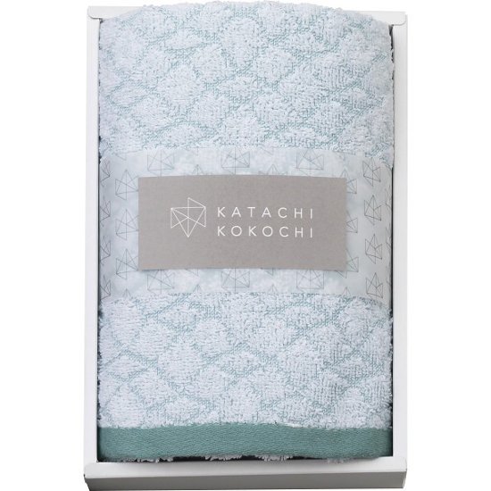 カタチココチ　フェイスタオル グリーン K-20503画像