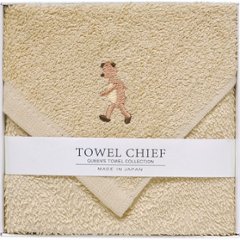 アニマルズかわいい国産大判タオルハンカチ ベージュ TQS0502401の画像