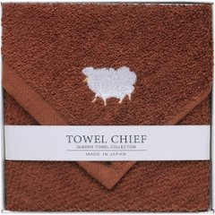 アニマルズかわいい国産大判タオルハンカチ ブラウン TQS0502401の画像