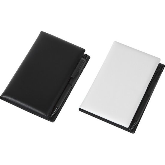 ＰＶＣ付箋メモ（ペン付） ブラック・ホワイト S3206画像