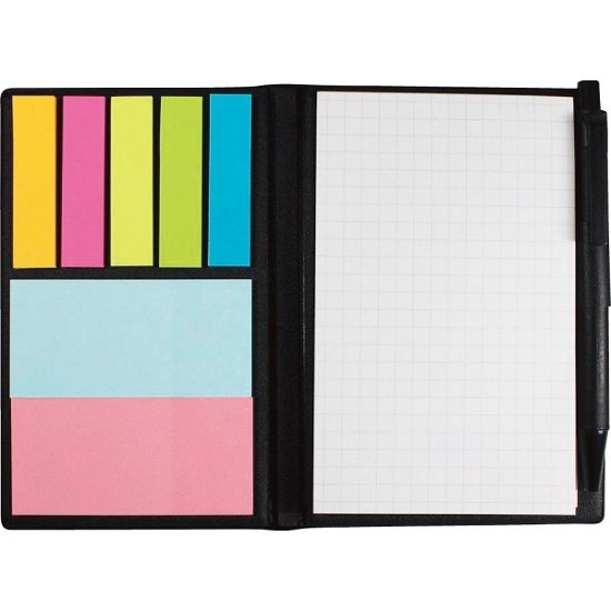 ＰＶＣ付箋メモ（ペン付） ブラック・ホワイト S3206画像