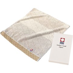 和布小紋（モダン）　フェイスタオル ベージュ KWFK-A0 BEの画像