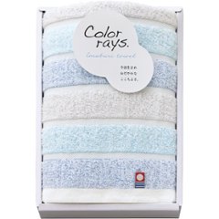 カラーレイズ　フェイスタオル ブルー C-20102の画像