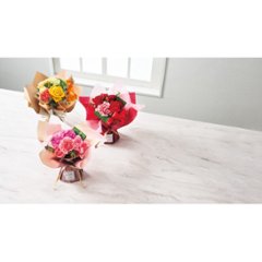 【母の日専用】そのまま飾れる　母の日ブーケ レッド商品のお届け期間：5.6(水)～5.10(日)。5月6日以降のご注文は「遅れてごめんね」対応となります。画像
