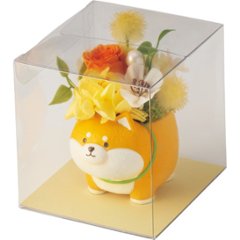 【母の日専用】アニマルプリザ（プリザーブドフラワー） 柴犬商品のお届け期間：5.6(水)～5.10(日)。5月6日以降のご注文は「遅れてごめんね」対応となります。の画像