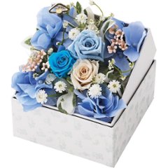 【母の日専用】オルゴール付きボックスフラワーアレンジメント（シンデレラ）商品のお届け期間：5.6(水)～5.10(日)。5月6日以降のご注文は「遅れてごめんね」対応となります。の画像