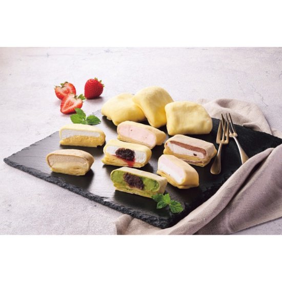 【母の日専用】和田又　７種の手包みもちっとクレープ（１０個）商品のお届け期間：5.6(水)～5.10(日)。4月29日以降のご注文は「遅れてごめんね」対応となります。画像