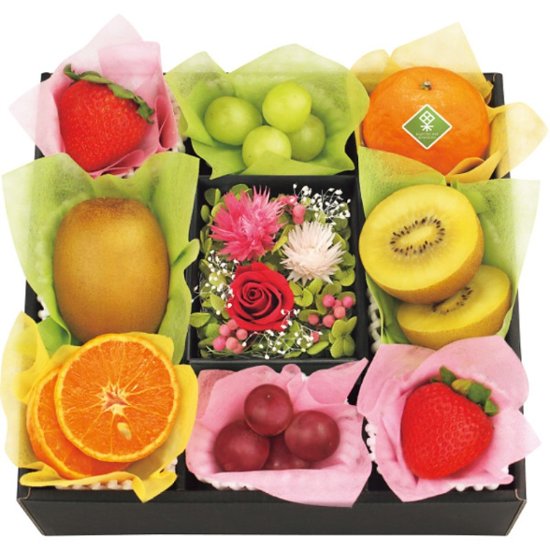 【母の日専用】果実のキモチ　フルーツ宝石箱商品のお届け期間：5.6(水)～5.10(日)。5月6日以降のご注文は「遅れてごめんね」対応となります。画像
