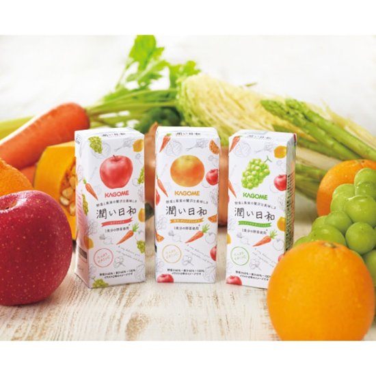 【母の日専用】カゴメ　潤い日和（１５本）商品のお届け期間：5.6(水)～5.10(日)。5月6日以降のご注文は「遅れてごめんね」対応となります。画像