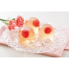 【母の日専用】山形県産さくらんぼのゼリーとマーガレット鉢植え５号のセット商品のお届け期間：5.6(水)～5.10(日)。5月6日以降のご注文は「遅れてごめんね」対応となります。画像