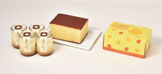 【北海道直送】 室蘭うずら園 室蘭うずらのプリン&カステラ（小）セット 【全国送料込】(沖縄・離島除く)の画像