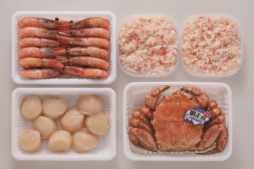 【北海道直送】 カネコメ田中水産 毛がに・甘えび・ほたて・おおずわいがにほぐし身セット 【全国送料込】(沖縄・離島除く)画像
