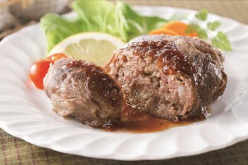 【北海道直送】 肉の山本 北海道霜降りハンバーグ4個セット　おろしソース付 【全国送料込】(沖縄・離島除く)画像